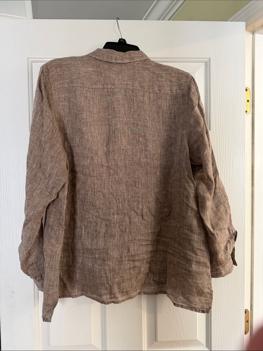 J. Jill Linen Button-Down Shirt in Light Brown - Picture 3 of 3